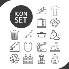 Simple set of dump related lineal icons.