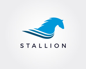 minimal horse logo template - vector illustration