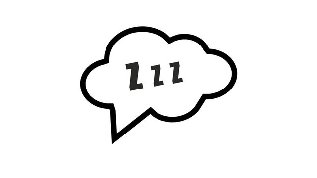 Z-z-z text on text bubble. Printable graphic tee. Design doodle for print. Colorful tag. Zzz Cartoon hand drawn comic style. Icon for sleeping mode. 