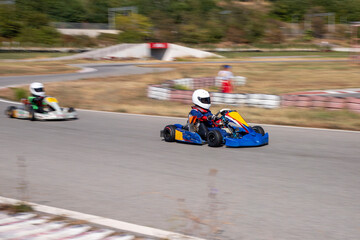 Karting races with the pan technique (Go-Kart)