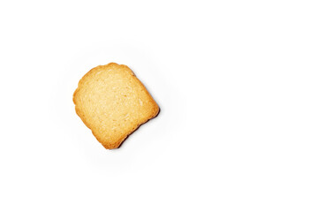 One toast bread isolated on the white background