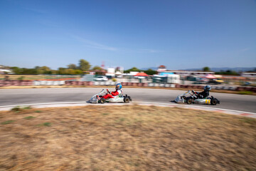 Karting races with the pan technique (Go-Kart)