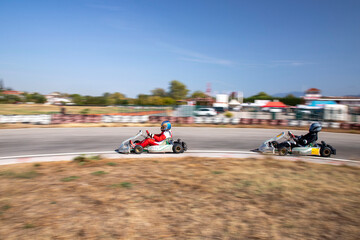 Karting races with the pan technique (Go-Kart)
