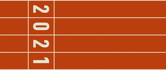 Treadmill symbolize new start in 2021 and new business goals