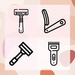 Simple set of razor related lineal icons