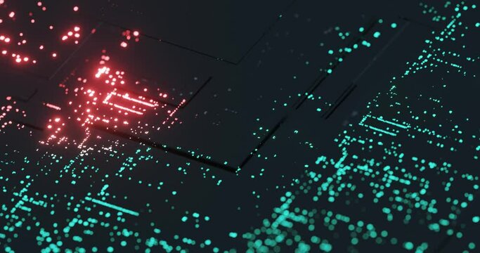 Programming code cascading down on multiple screen. abstract technology background for IT, software developer and computer language. code compiling on reflective screen. 3D render, 4K loop