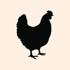 Fototapeta na wymiar Hen, chicken icon. Black vector isolated silhouette. Logo template for meat business, meat shop. Perfect elements for food or farming design.