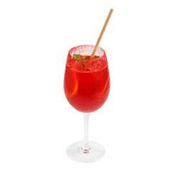 Alcoholic cocktail in a glass. Isolated on a white background