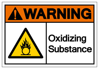Warning Oxidizing Substance Symbol ,Vector Illustration, Isolate On White Background Label. EPS10