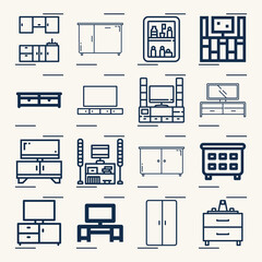 Simple set of ministry related lineal icons.