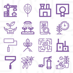 16 pack of complex  lineal web icons set