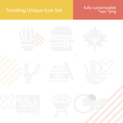 Fototapeta premium Simple set of branch related filled icons.