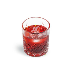 Alcoholic cocktail in a glass. Isolated on a white background