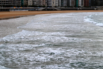 Waves on the shore of San Sebastian