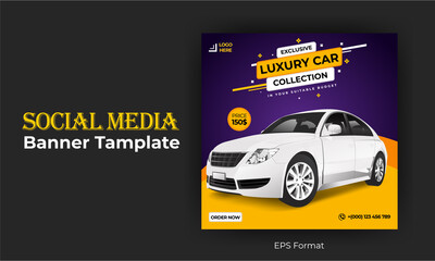 Car sales social media banner design template.