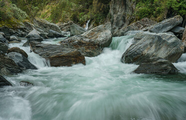 Wild water rapids in New Zealand