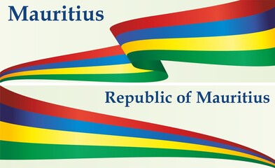 Flag of Mauritius, Republic of Mauritius. Template for award design, an official document with the flag of Mauritius. Bright, colorful vector illustration