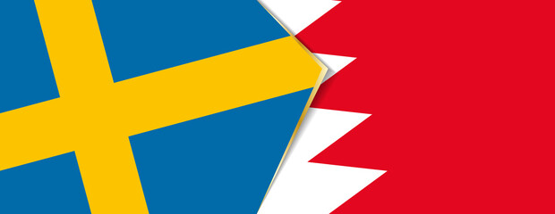 Sweden and Bahrain flags, two vector flags.