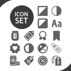 Simple set of differentiate related filled icons.