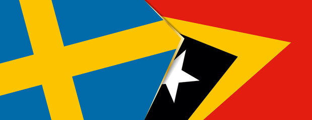 Sweden and East Timor flags, two vector flags.