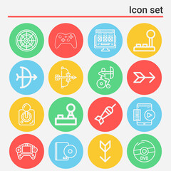 Fototapeta premium 16 pack of full length lineal web icons set