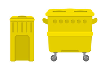 Trash container bins.