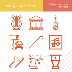 Simple set of hits related lineal icons.