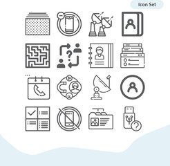 Simple set of contacts related lineal icons.