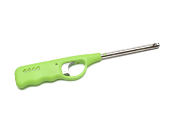 Close up kitchen lighter gas over white background.