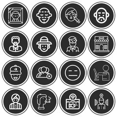 16 pack of gentle  lineal web icons set