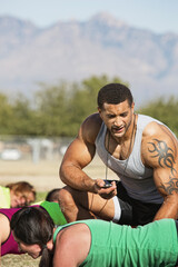 Fitness Instructor Timing Student