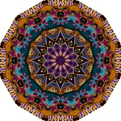 Round beach mat or umbrella template with mandala flower, funny crabs and hand-drawn starfish.