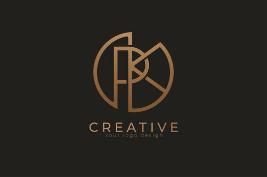Abstract initial letter P and K logo, usable for branding and business logos, Flat Logo Design Template, vector illustration