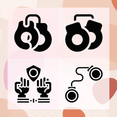 Simple set of vapour related filled icons
