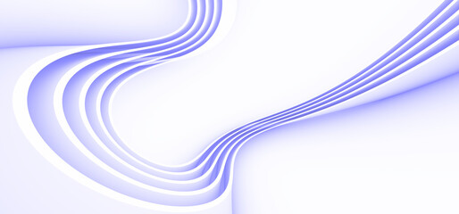 Blue abstract background. Smooth blue lines with shadow. 3d rendering image.