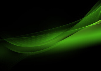 Abstract background waves. Black and kelly green abstract background for wallpaper or business card
