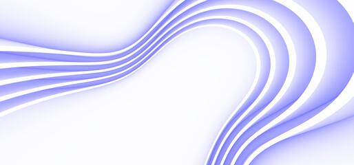 Blue abstract background. Smooth blue lines with shadow. 3d rendering image.