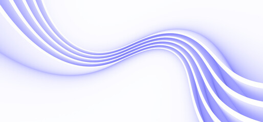 Blue abstract background. Smooth blue lines with shadow. 3d rendering image.