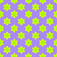 Green flowers on a violet background. Seamless vector illustration.