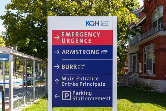 Kingston, On, Canada - August 7, 2020: Kingston General Hospital Sign Is Seen In Kingston, Ontario, Canada On August 7, 2020. 