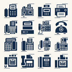 Simple set of tel related filled icons.