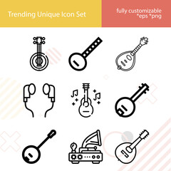 Obraz premium Simple set of hears related lineal icons.