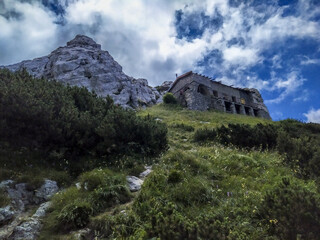 Mountain panoramic view from Snjeznik in national park Risnjak, Croatia