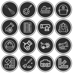 16 pack of body armor  lineal web icons set