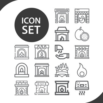Simple set of warmth related lineal icons.