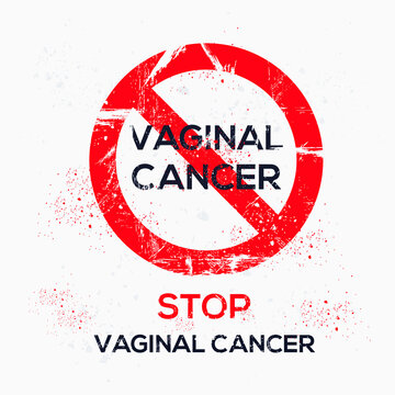 Warning sign (Vaginal cancer), vector illustration.