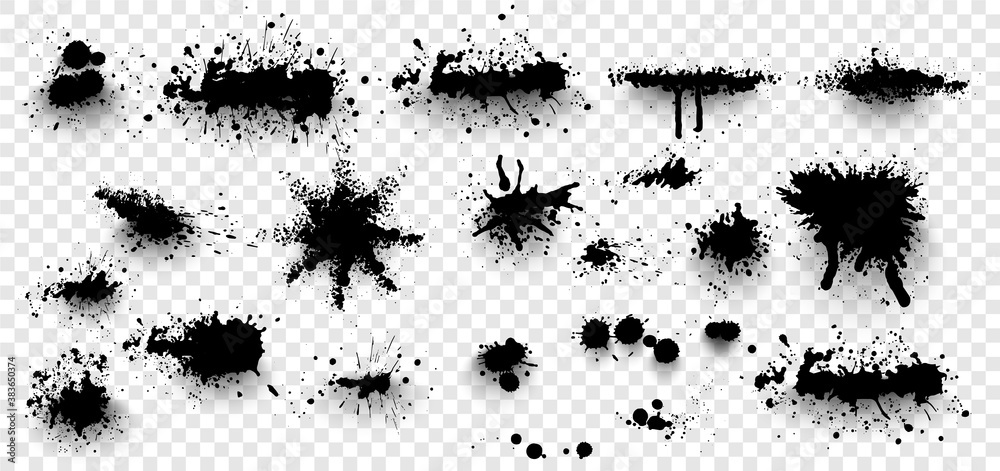 Aufkleber paint ink splatter, stains set. splash of paints with drops. high level of tracing and many details.