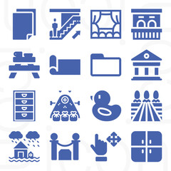 16 pack of floor  filled web icons set