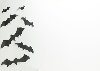 Background from bats on a white background. Background for the holiday halloween