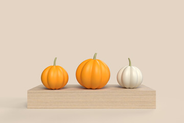 3D illustration of pumpkin background